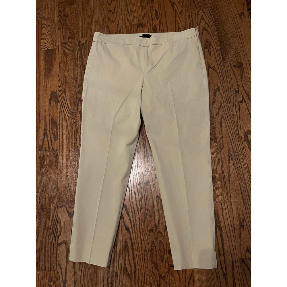 Talbots Chatham Dress Pants 16 Khaki, Flat Front, Side Zip, Career